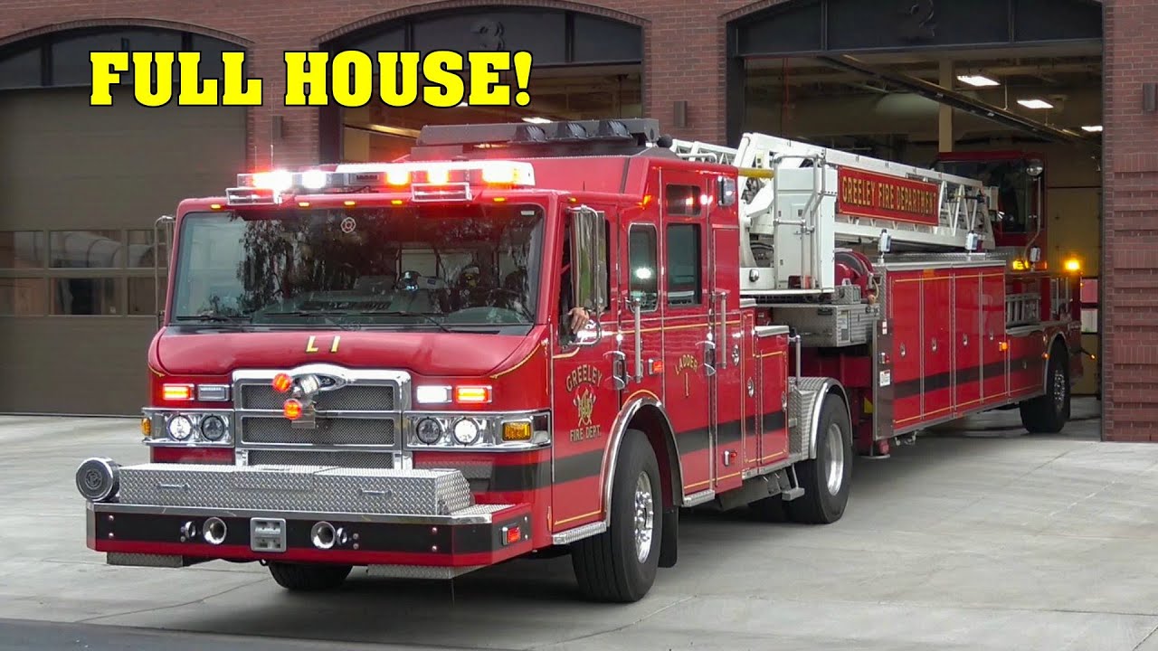 *EVERYONE GOES* | Greeley Fire Department - TILLER LADDER 1, ENGINE 1 & BATTALION CHIEF responding!