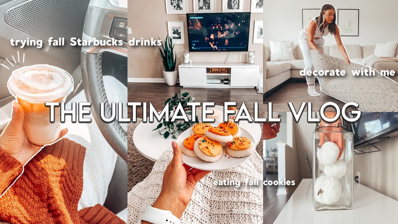 THE ULTIMATE FALL VLOG | fall decorate with me, trying new fall coffee & fall cookies!