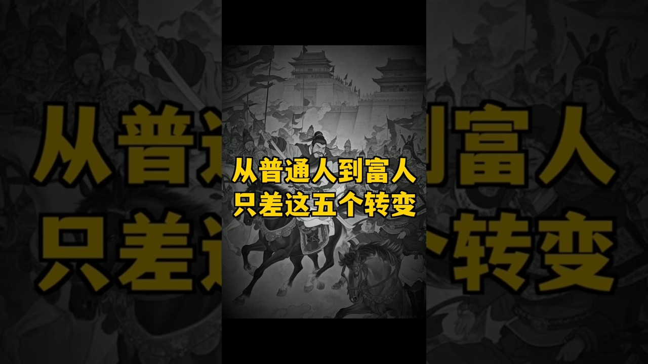 《從普通人到富人，只差這五個轉變》 #秒懂人性 #富人思維 #翻身 #自我提升