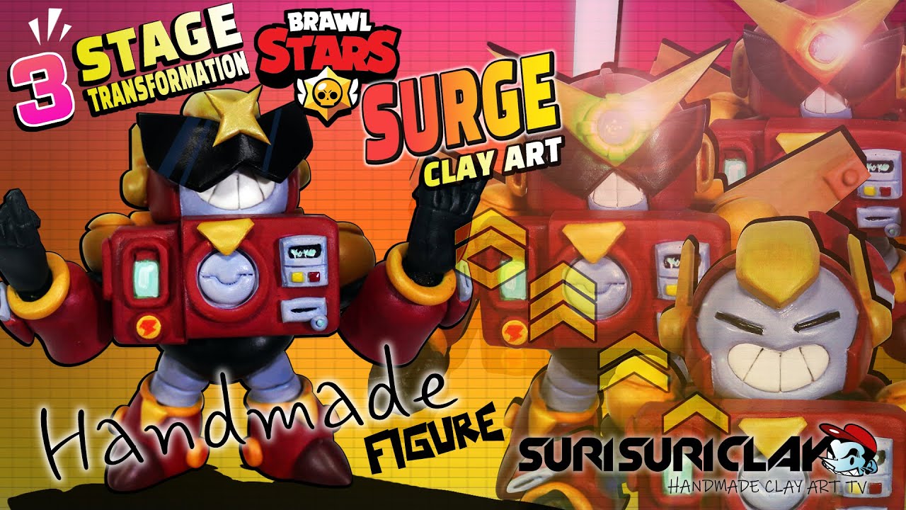 브롤스타즈 서지 클레이로 만들기 brawl stars clay art handmade animation