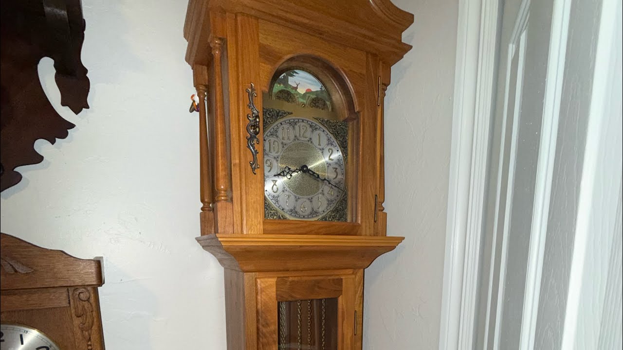 1990s viking Westminster chime 8-day weight driven grandfather clock