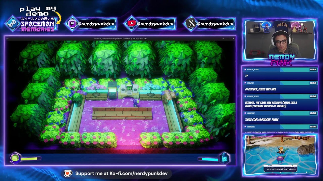 EP 104 - Making a JRPG / 2.5D pixel art UE5/BlockBench/Crocotile3D/Aseprite Live Game Dev