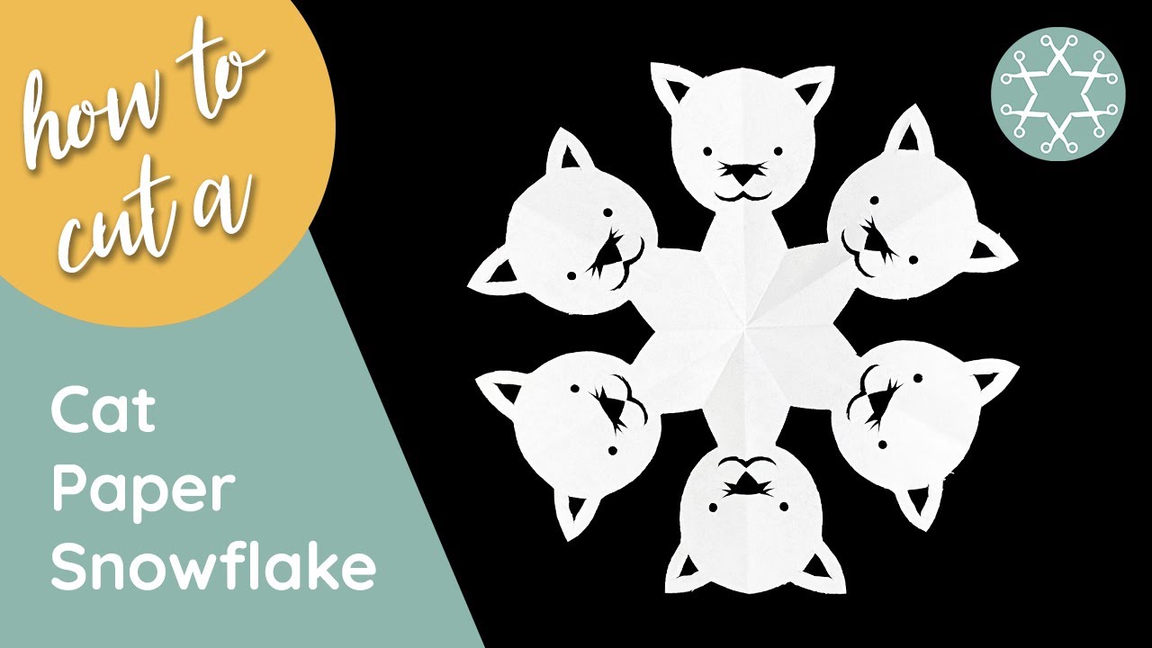 Cat Paper Snowflake Pattern - Time-Lapse Video - 25 Days of Snowflakes - Paper Snowflake Art
