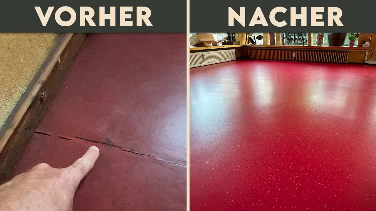 Linoleum PVC Beläge wie Parkett schleifen und lackieren