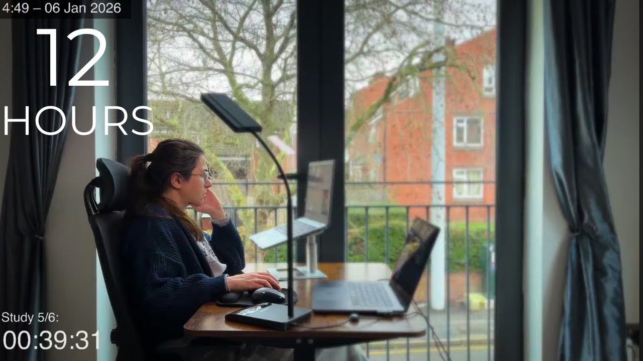 12-Hour LIVE Study With Me 🎓 | Cozy UK Ambience | Custom Pomodoro Timer | Deep Work Mode
