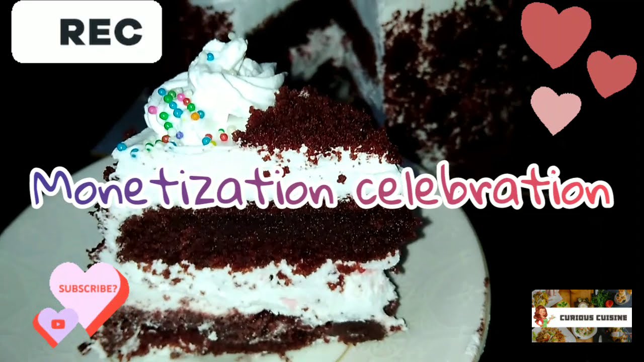 MONETIZATION CELEBRATION || CELEBRATING WITH A CAKE || HAPPY VALENTINE'S DAY #eggless_cake #no_oven