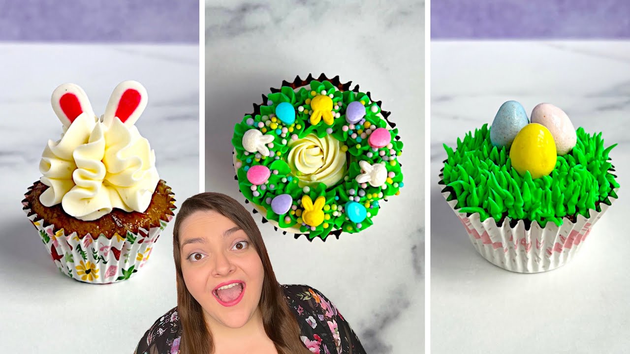 3 EASY Easter Cupcake Ideas! Easter Desserts!