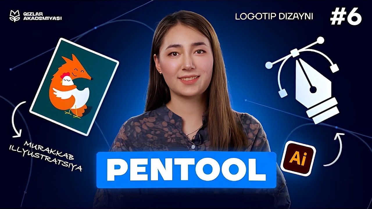 #6 Pentool.  Murakkab illustratsiya chizish | Illustratorda logotip dizayni kursi
