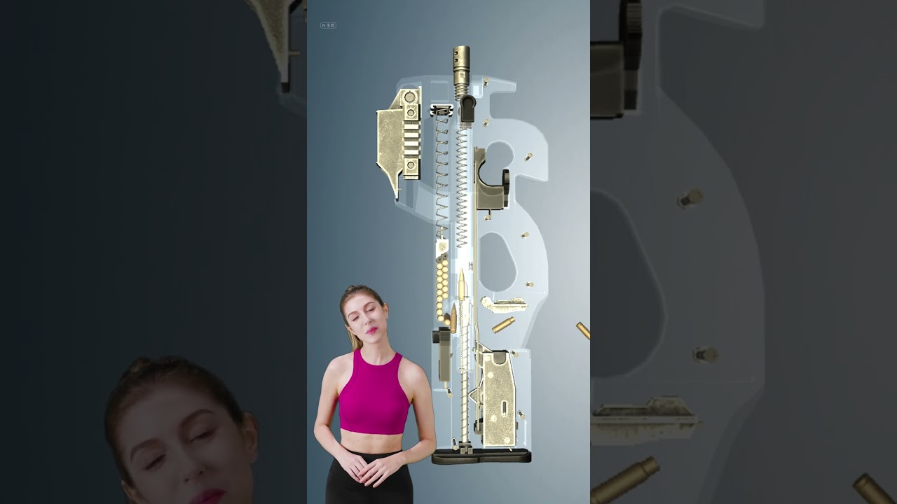 Animation: how FN P90 works #gun #howtowork #p90 #gun #movie #viralvideo #video