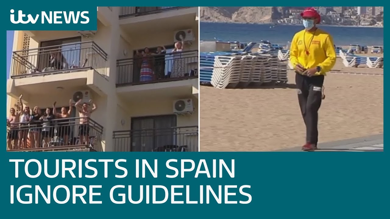 Tourists in Spain ignore emergency measures despite rise in coronavirus cases | ITV News