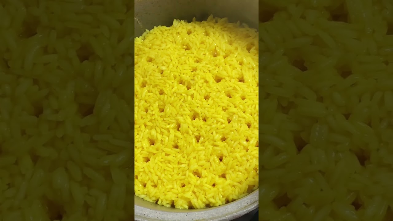 Turmeric Rice is very yummy! Just add a tea spoon of turmeric powder to the boiling rice. #turmeric