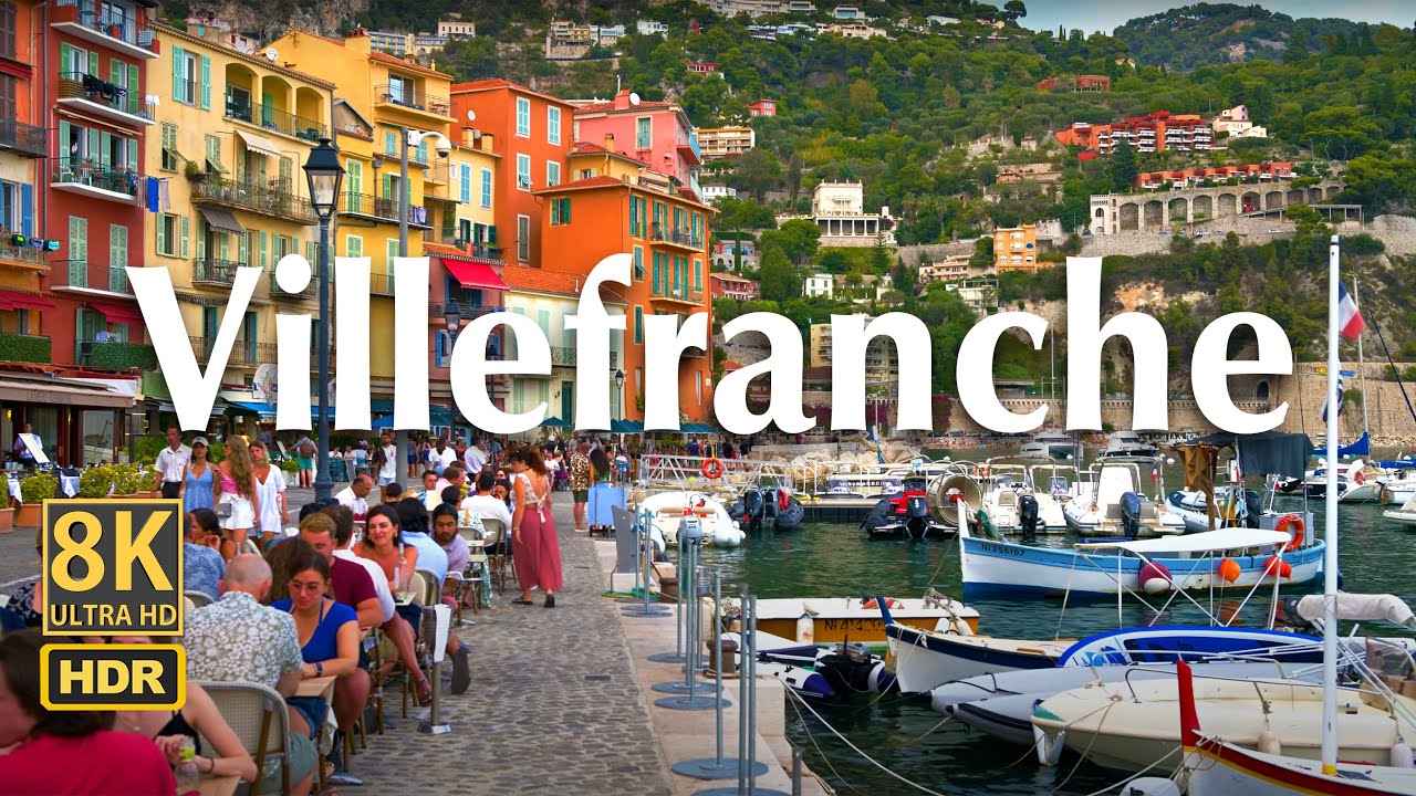 8K Ultra HDR - Villefranche sur Mer walking tour, August 24 2023, France