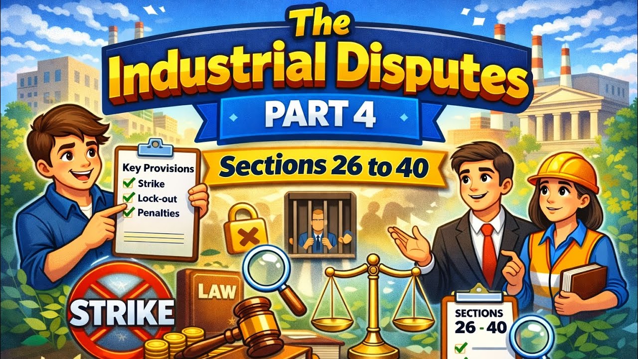 [Part-4] Industrial Disputes Act 1947 ll sec 26 to 40 ll EPFO ll UPSC ALC ll APFC #exam #upsc #epfo 