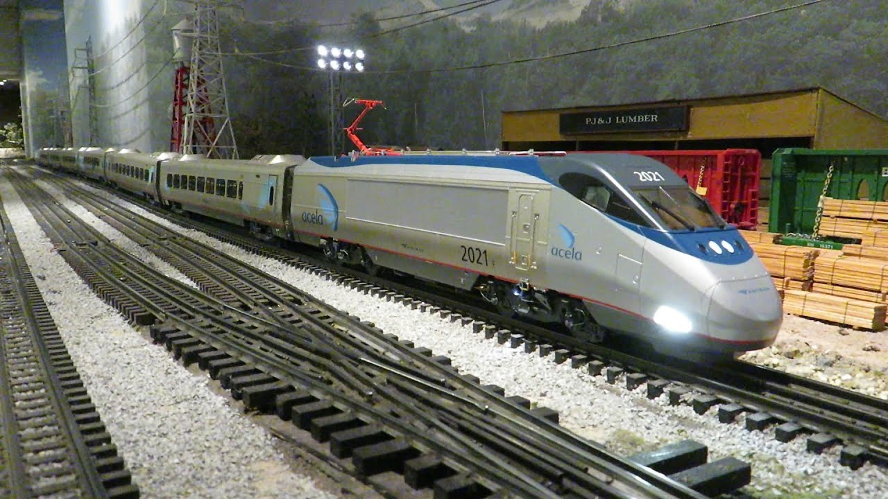 San Diego 3 Railers Lionel Amtrak Acela train action; February 12th, 2023