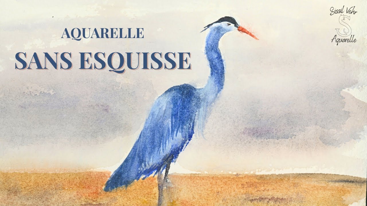 Oser l’aquarelle sans esquisse : un héron en 8 min