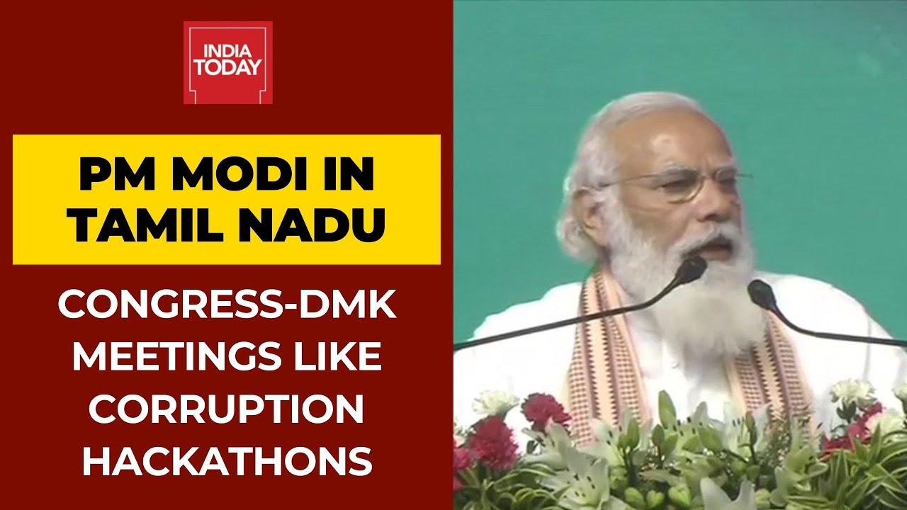 PM Narendra Modi Calls Congress-DMK Meetings Like Corruption Hackathons