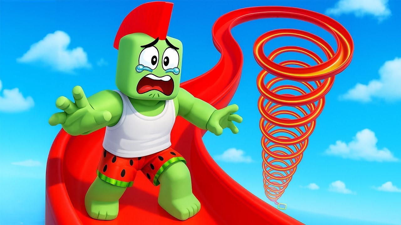 Job Gaat Van De Hoogste Glijbaan Ter Wereld In Roblox!