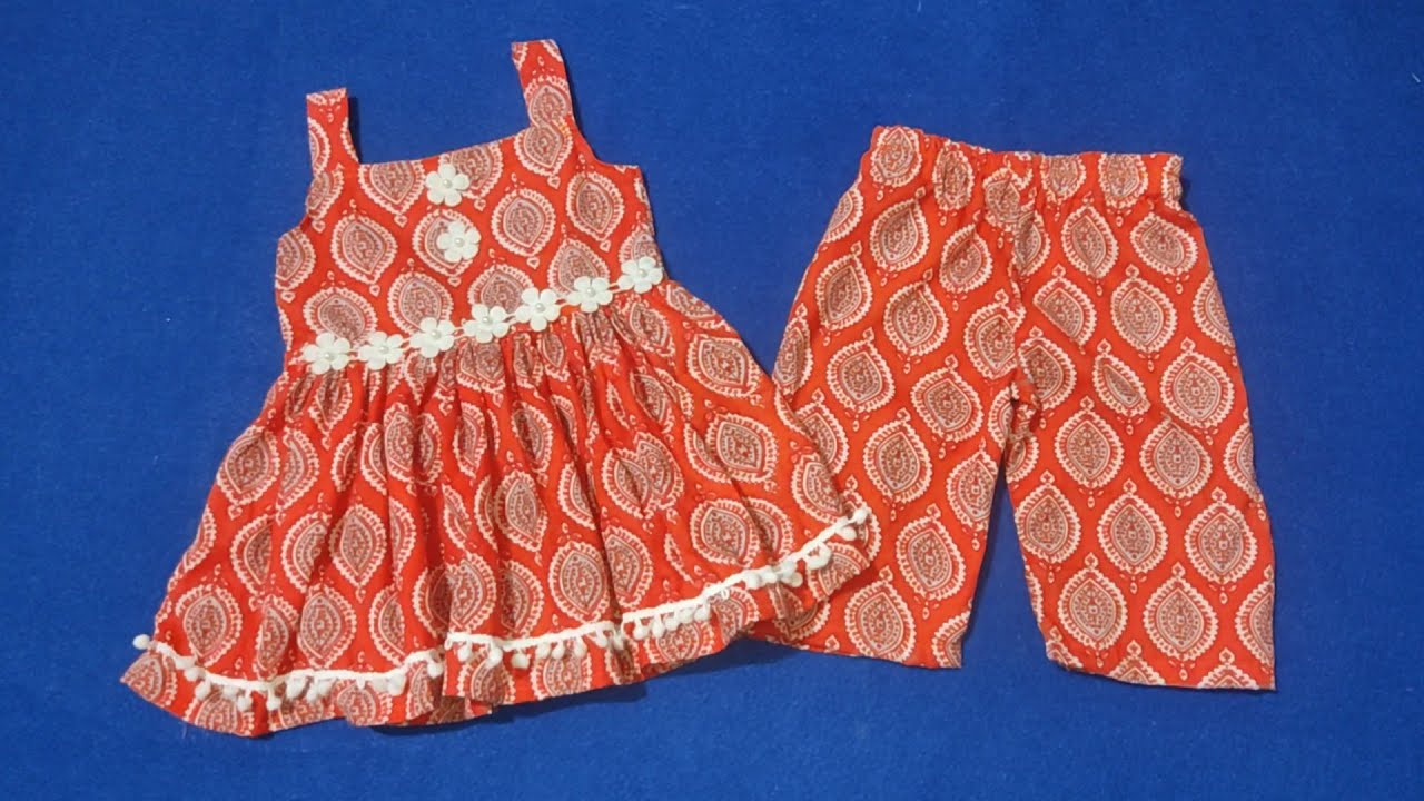 Baby top and plazo cutting and stitching/1to2year/ baby plazo/ baby top.