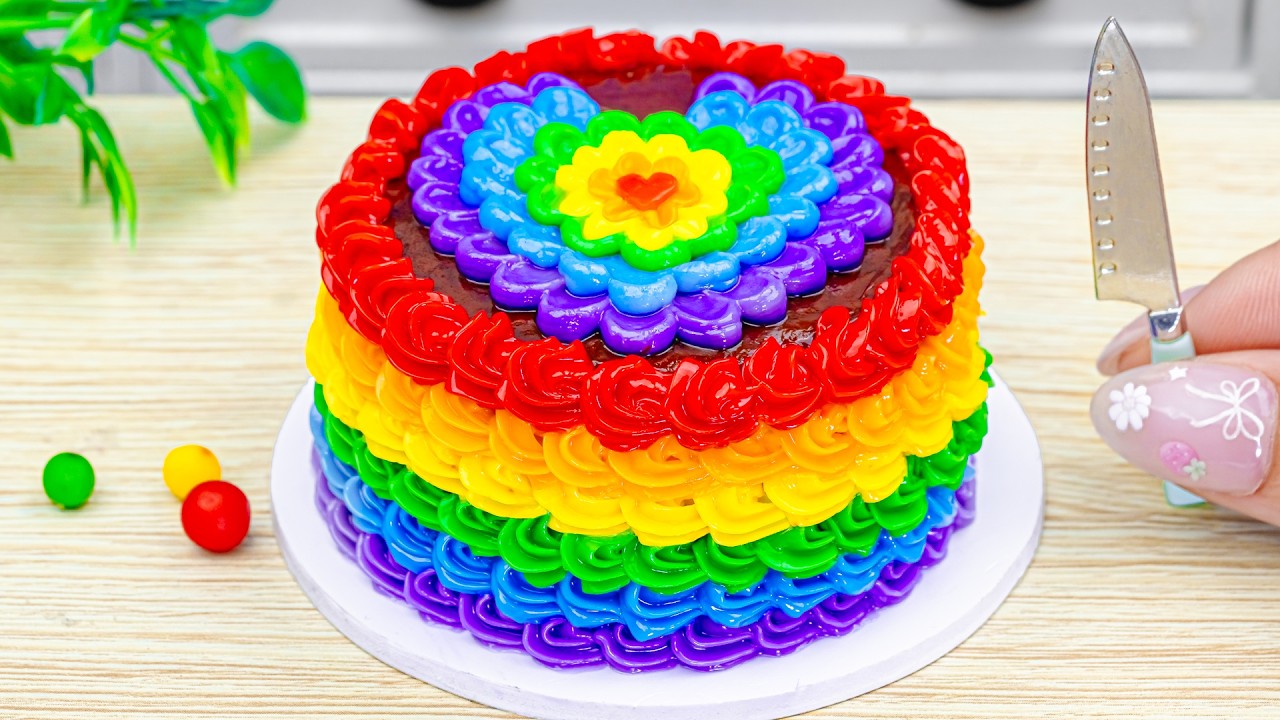 Mini Rainbow Cake Recipe – Amazing Colorful Chocolate Cake Dessert Ideas🌈 | Dreamy Cake