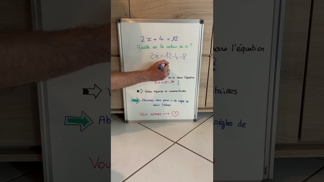 Combien vaut x ? 🤔 #mathscoll&egrave;ge #coursenligne #&eacute;quations