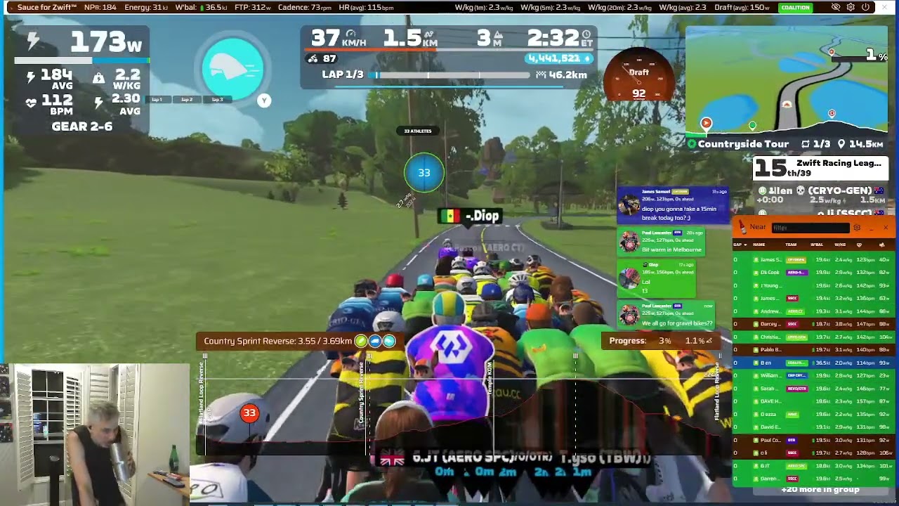 Zwift ZRL - Race 3 - Scratch - Pink League - B2 - 3 Laps of Countryside Tour