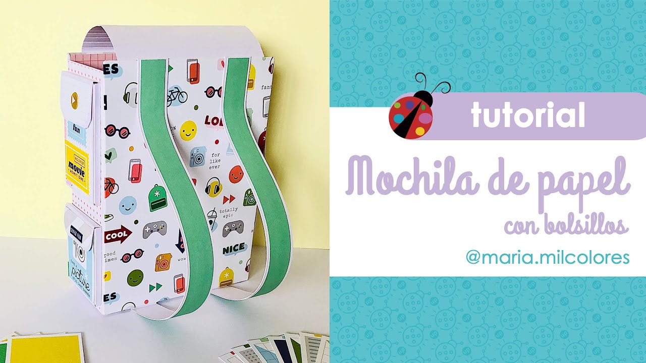 Cómo hacer una mochila papel ✏️ Tutorial de scrapbooking