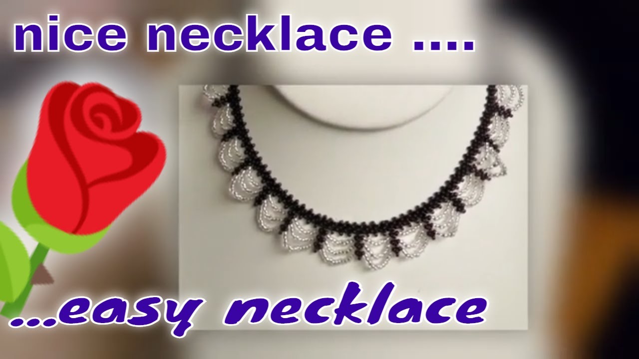 Beaded Necklace Tutorial - Scalloped Fringe in Netting technique