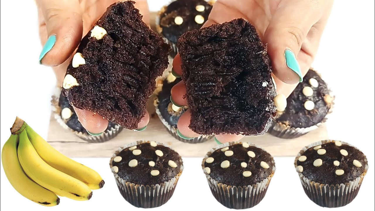 Banana Chocolate Cupcake Recipe - Moist Muffins in 3 minutes