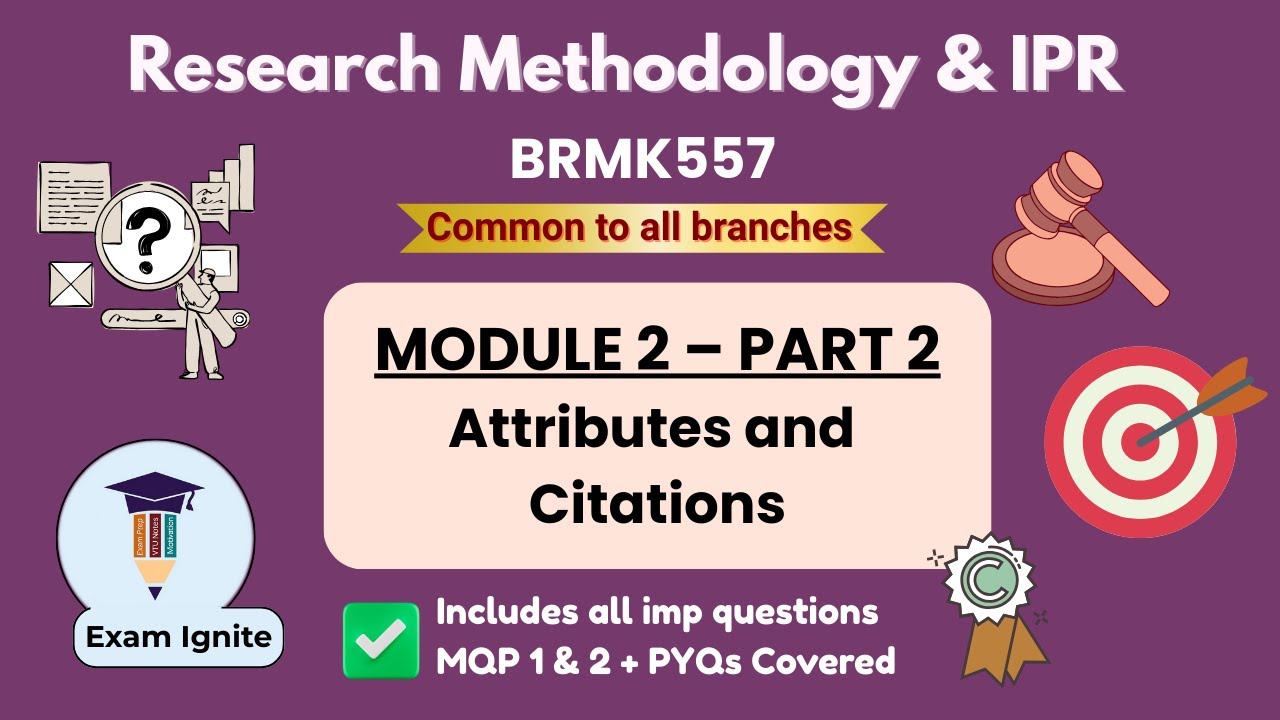 Research Methodology & Intellectual Property Rights | BRMK557 | Module 2 – Part 2 | 🔥#vtu #rm #rmi