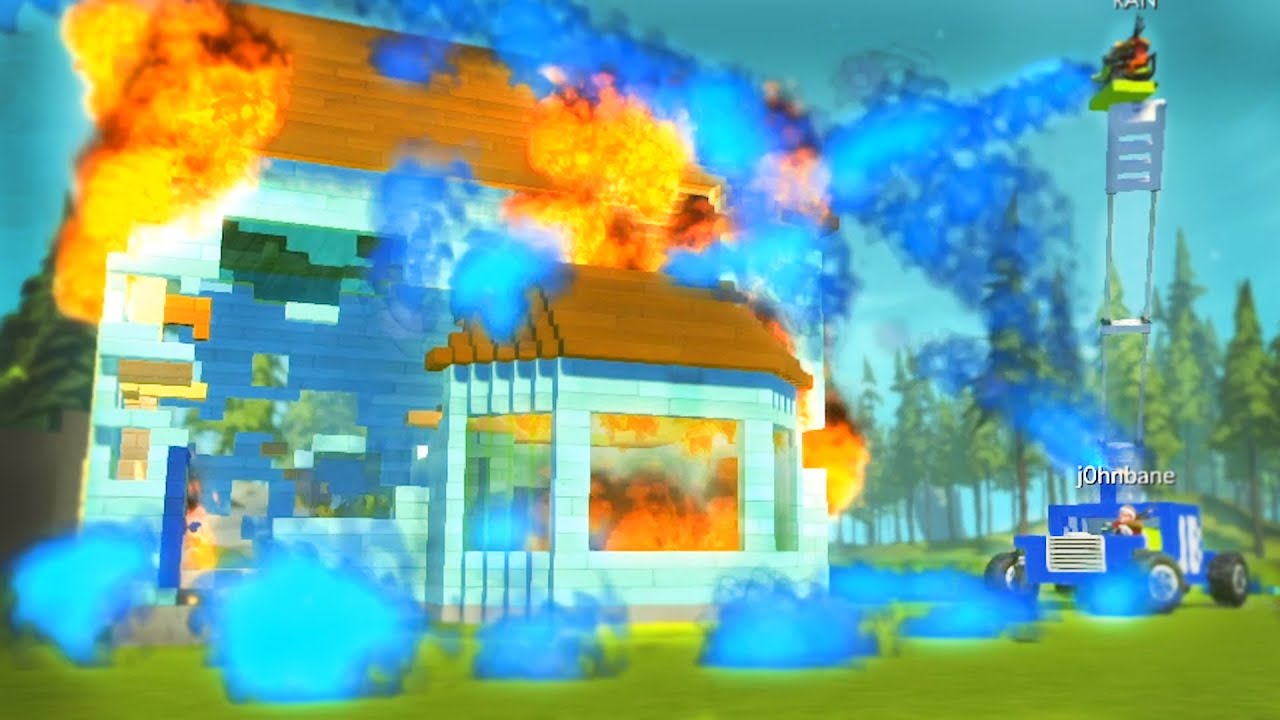 BURNING HOUSE VS CRAPPY FIRETRUCK!! - Scrap Mechanic Challenge!