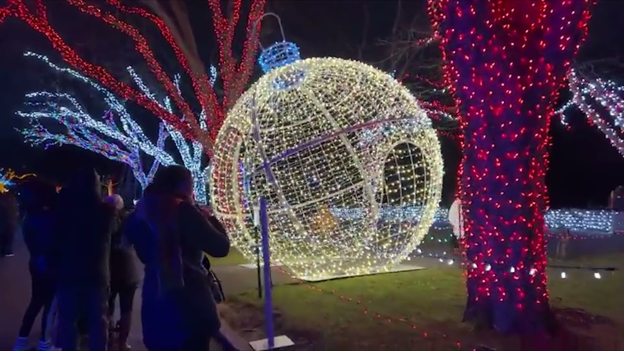 Walking tour of Detroit Zoo 'Wild Lights' holiday display