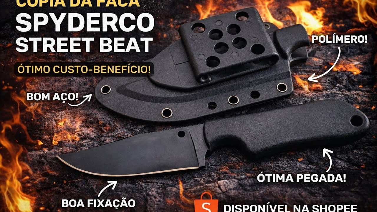 A Melhor Faca Custo-Benefício para EDC na Shopee! Cópia da Spyderco Street Beat Vale a Pena Confira!