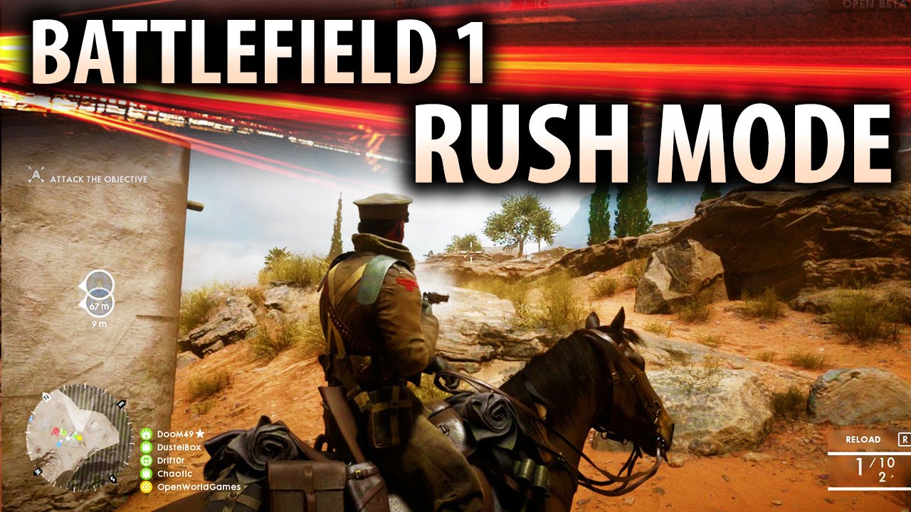 BATTLEFIELD 1 - RUSH MODE & Horse Gameplay! Full Match (BF1 Beta Multiplayer Gameplay)