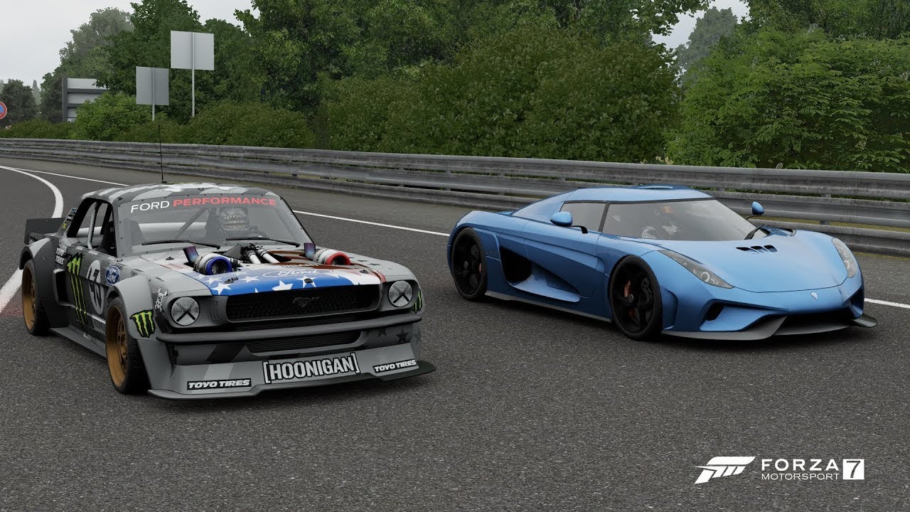 Forza 7 Drag race: Koenigsegg Regera vs Ford Hoonicorn Mustang V2
