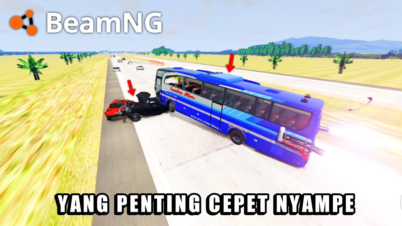 POV Sopir Bus Ugal Di Jalan Tol Cipali Karna Jam Mepet - BeamNG Drive Indonesia