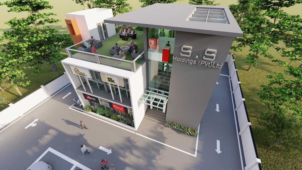 2 Story Commercial Building | Prabash House Modelings