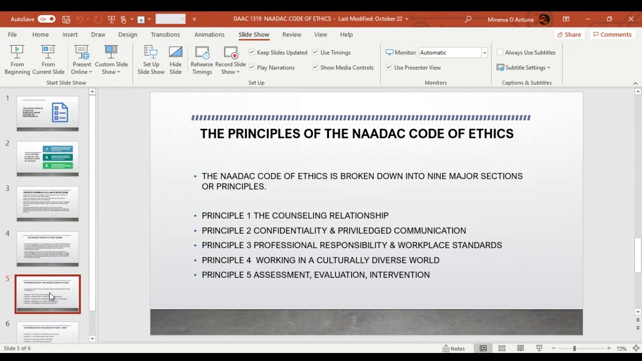 NAADAC Code of Ethics Lecture and Powerpoint