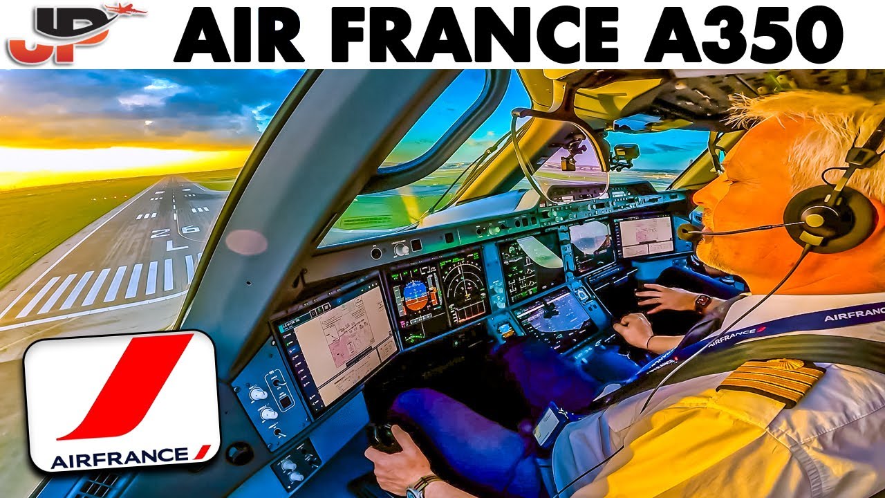 Air France A350 Cockpit Toulouse to Paris 6 Best Angles