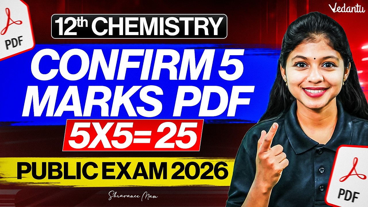 12th Chemistry Top 5 Marks Important Questions Public Exam 2026 Shravanee Ma'am