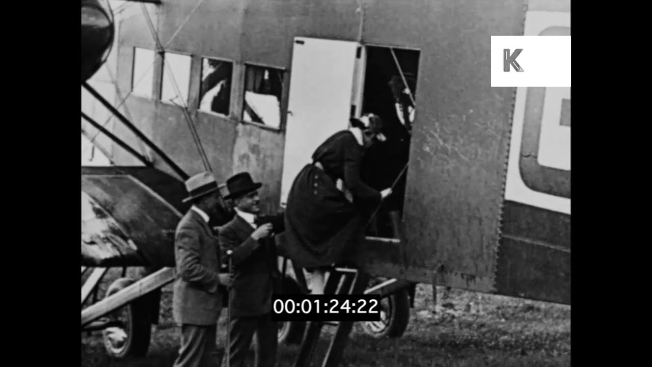 1920s Early Air Travel, G-EASN Plane Taking Off, 16mm