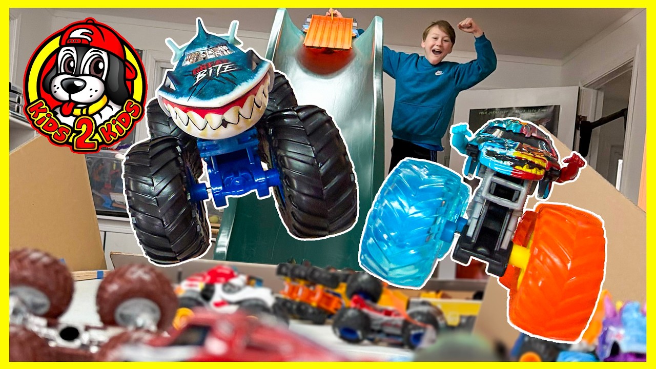 Monster Truck Slide Race 🛝 HIGHEST Race We've Ever Done!