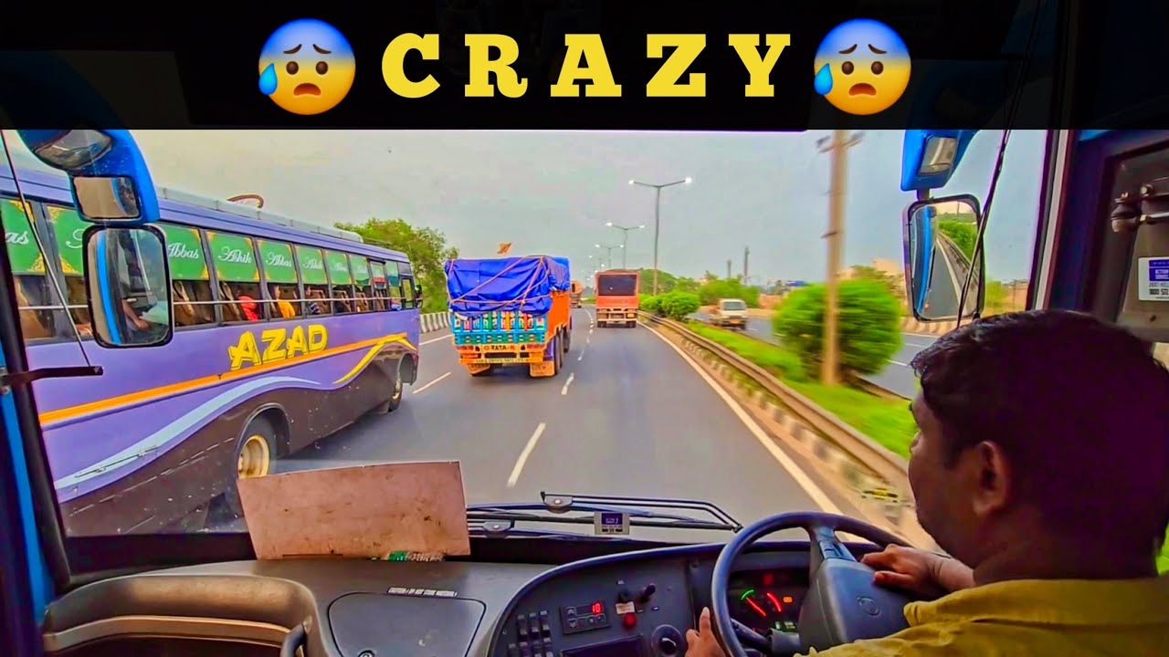 EXTREMELY AGGRESSIVE & HIGHSPEED🔥VOLVO BUS Driving by SBSTC VOLVO Bus || Skilled Bus Driving