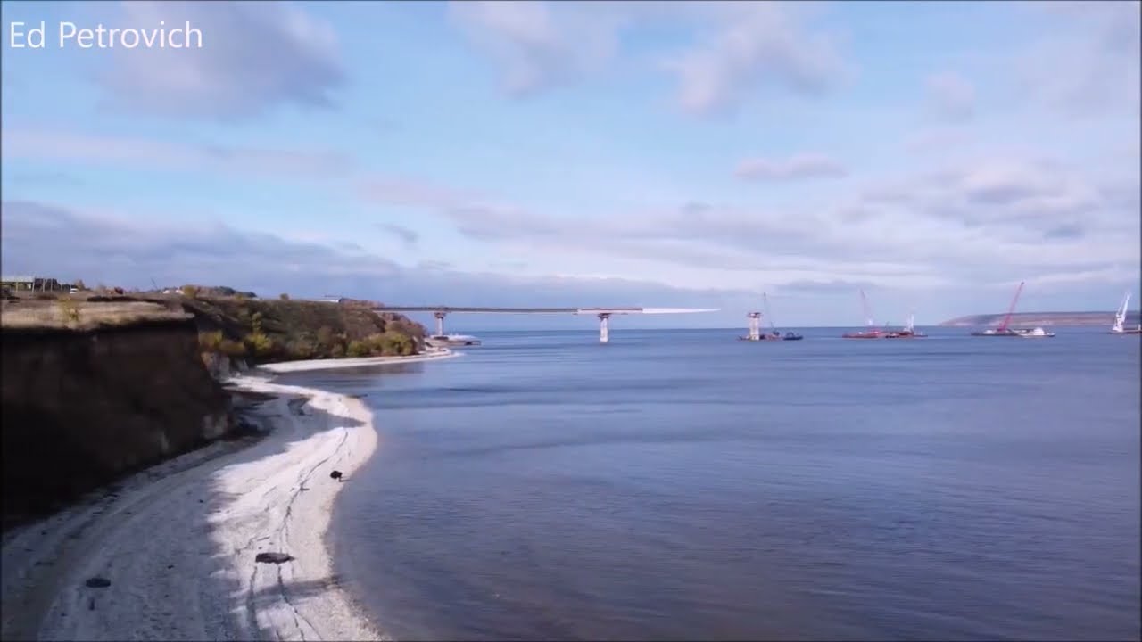 Мост в Самарской обл.19.10.22.Разрушение берега в Климовке, геологоразведка.Аванбек на опоре№5.