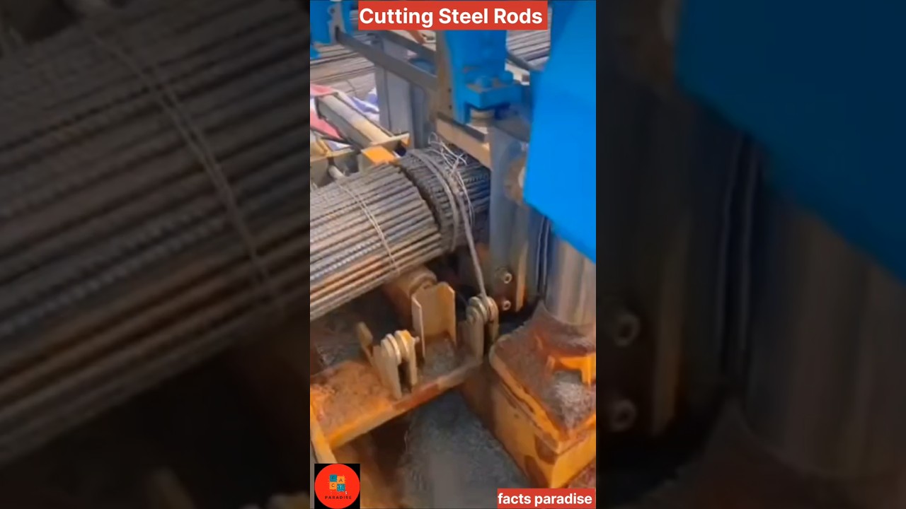 How Amazingly This Rebar Shearing Machine Cuts The Bundle Of Steel Rods?#rebarcuttingmachine#shorts