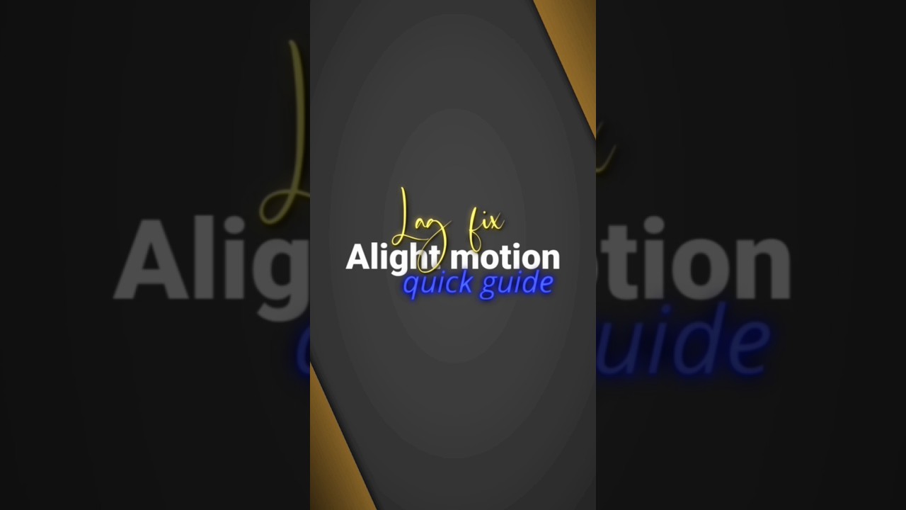 Alight motion lag fix | Quick guide.