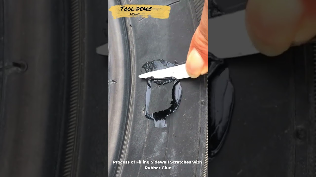 Process of Filling Sidewall Scratches with Rubber Glue