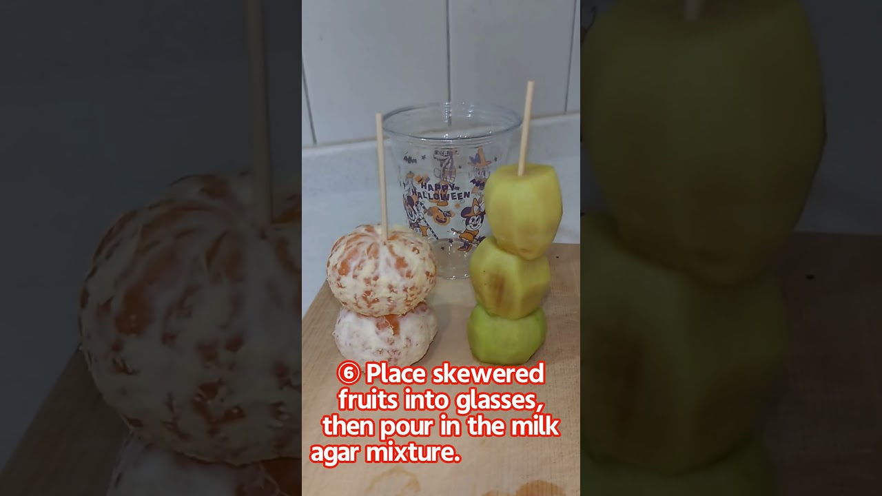 Only ４ ingredients! Mandarin Milk Jelly made in a tall glass      #japan #cooking #fruit