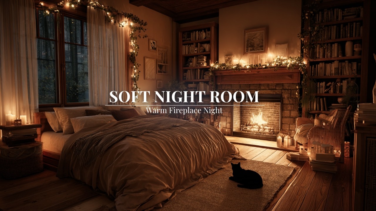 Soft Night Bedroom Light & Calm Music | Deep Sleep & Relax | Soft Night Room
