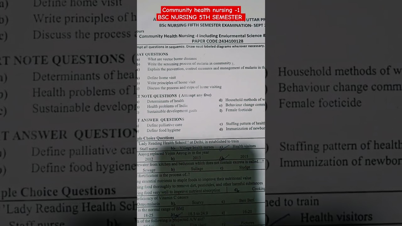 Community health nursing -1 paper/bsc nursing 5th sem  