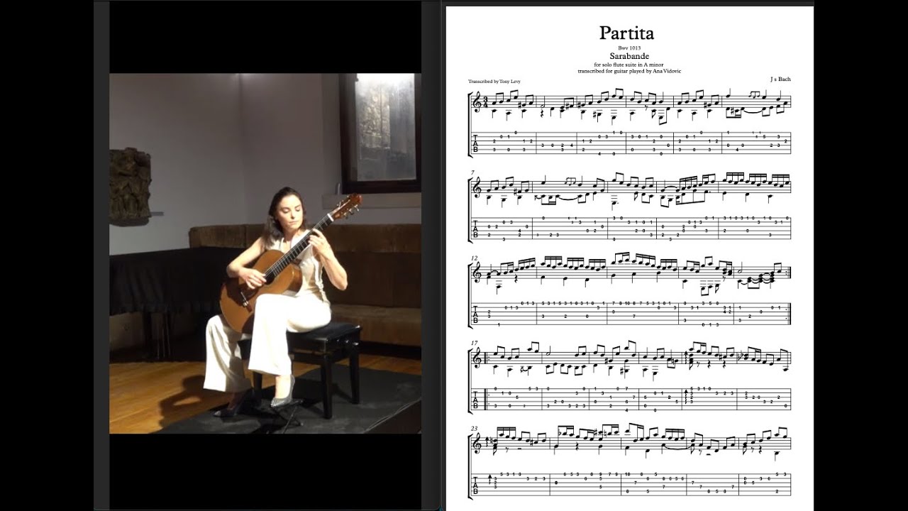 Partita in A minor Sarabande J s Bach Bwv 1013 - Ana vidovic (Transcription)
